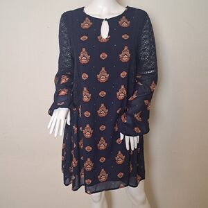Miss Me Longsleeve Lace Inset Boho Dress